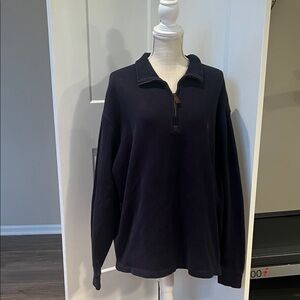 LT Men's Polo Dark BlueHalf-Zip Sweater Red Polo Logo